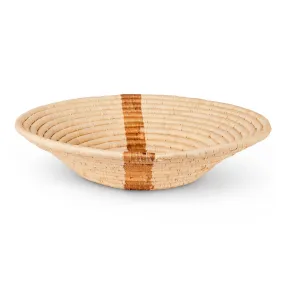 12" Large Banana Bark Striped Round Basket by Kazi Goods