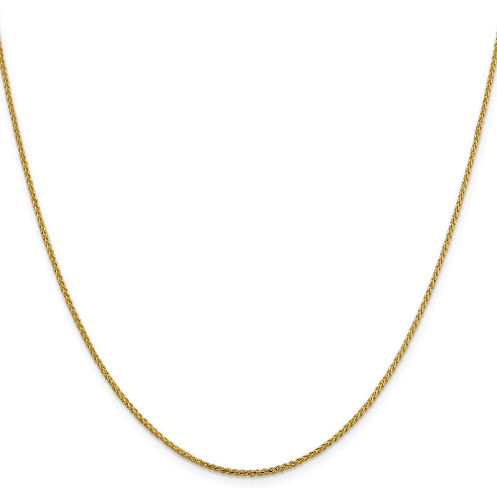 1.4mm 14k Yellow Gold Diamond Cut Open Franco Chain Necklace