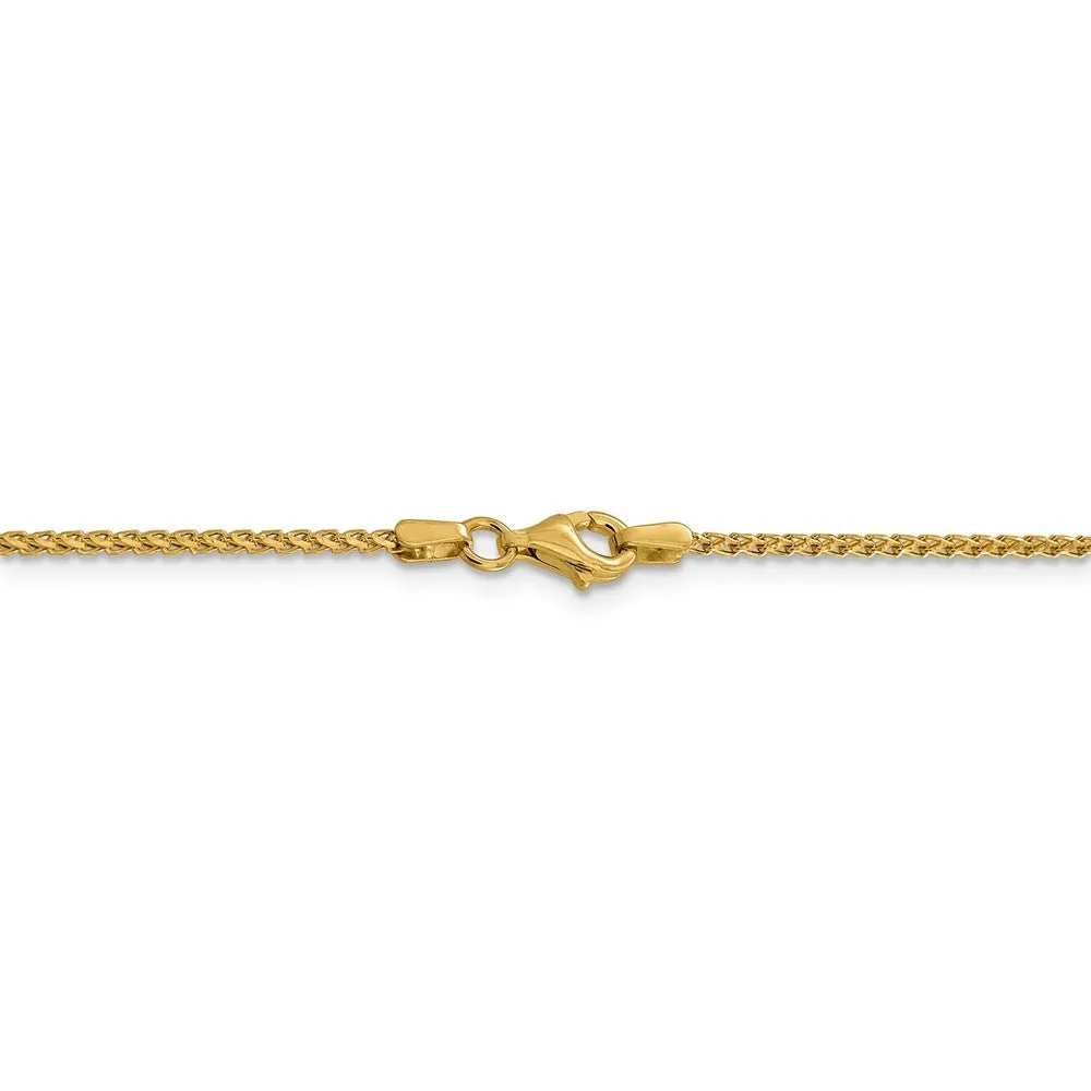 1.4mm 14k Yellow Gold Diamond Cut Open Franco Chain Necklace