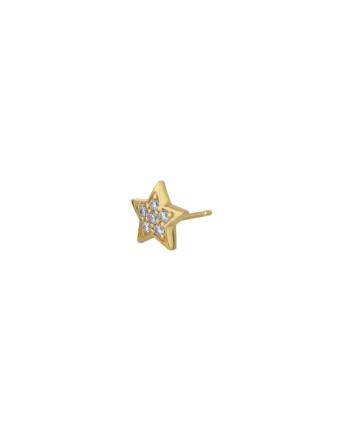 18kt Gold Plated with CZ Star Stud Earring for women