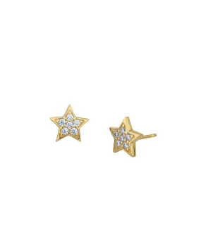 18kt Gold Plated with CZ Star Stud Earring for women