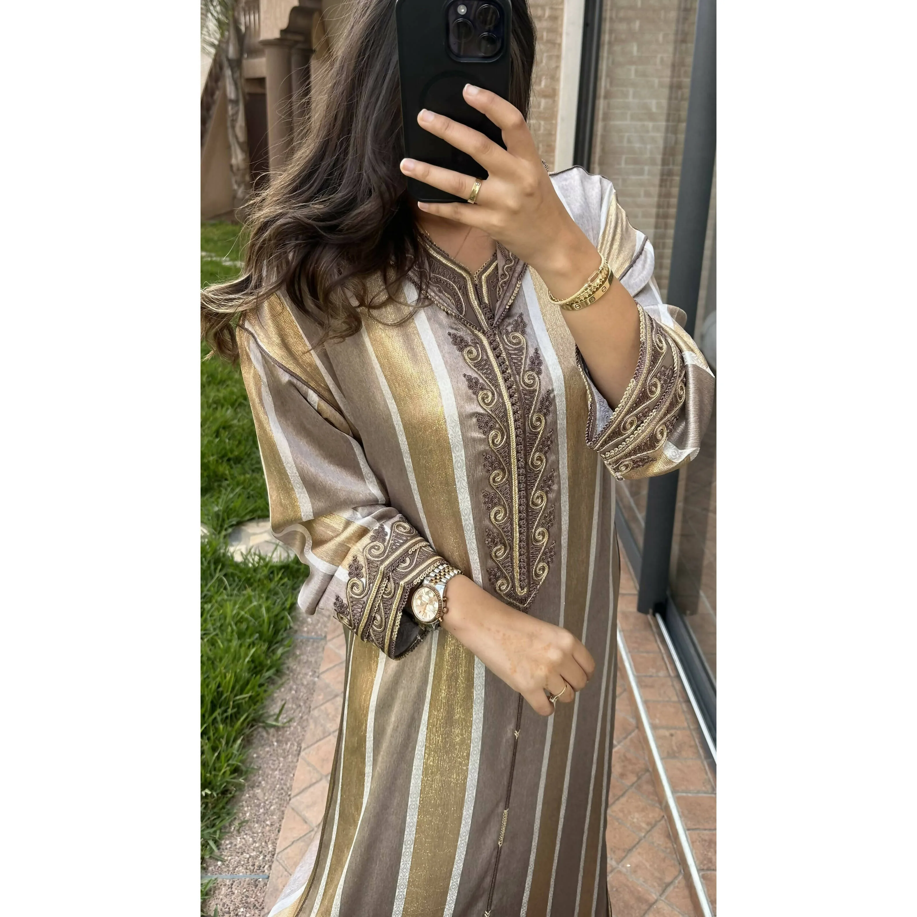 2 Piece Taupe Moroccan Djellaba