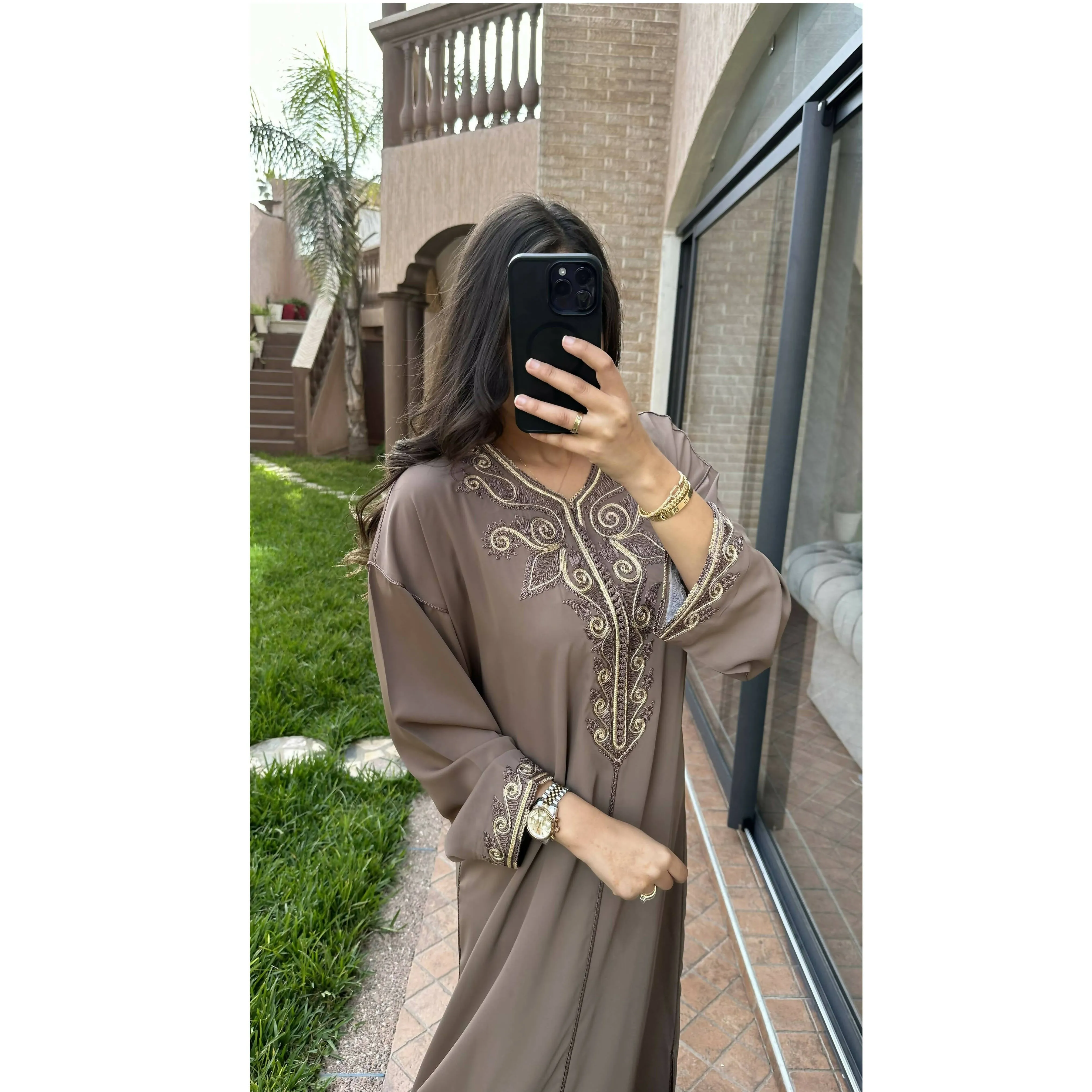 2 Piece Taupe Moroccan Djellaba