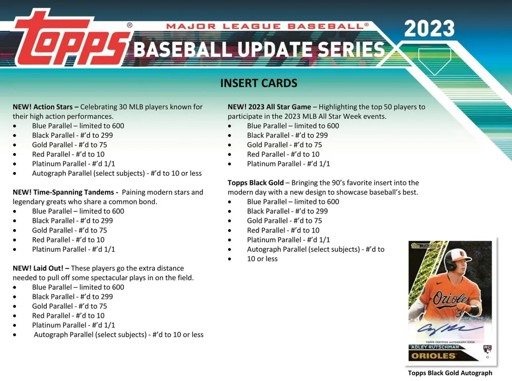 2023 Topps Update Series Baseball Hobby Jumbo Box 10 Packs Per Box, 46 Cards Per Pack