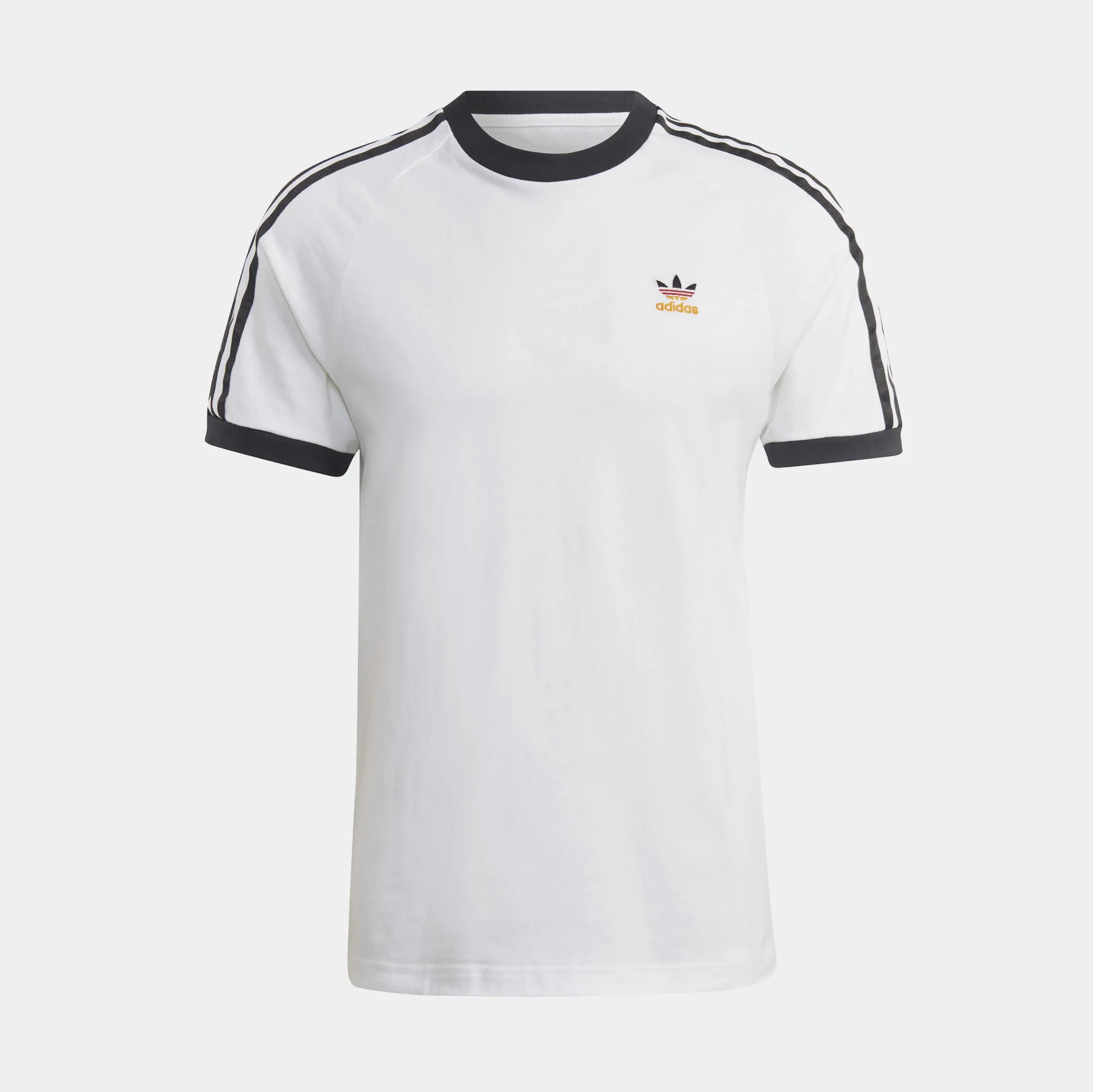 3 Stripes Mens Short Sleeve Shirt (White/Black)