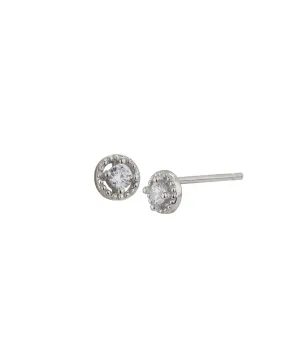 925 Sterling Silver Rhodium Plated Circular Stud Earring for women