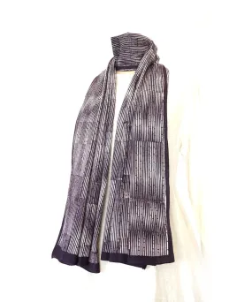 ABSTRACT - Black/white Hand block printed Cotton Stole