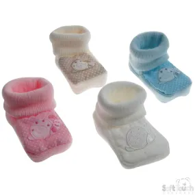 ACRYLIC TURNOVER BABY BOOTEES: S417