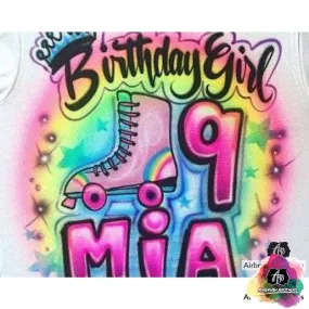 Airbrush Skate Rainbow Birthday Design