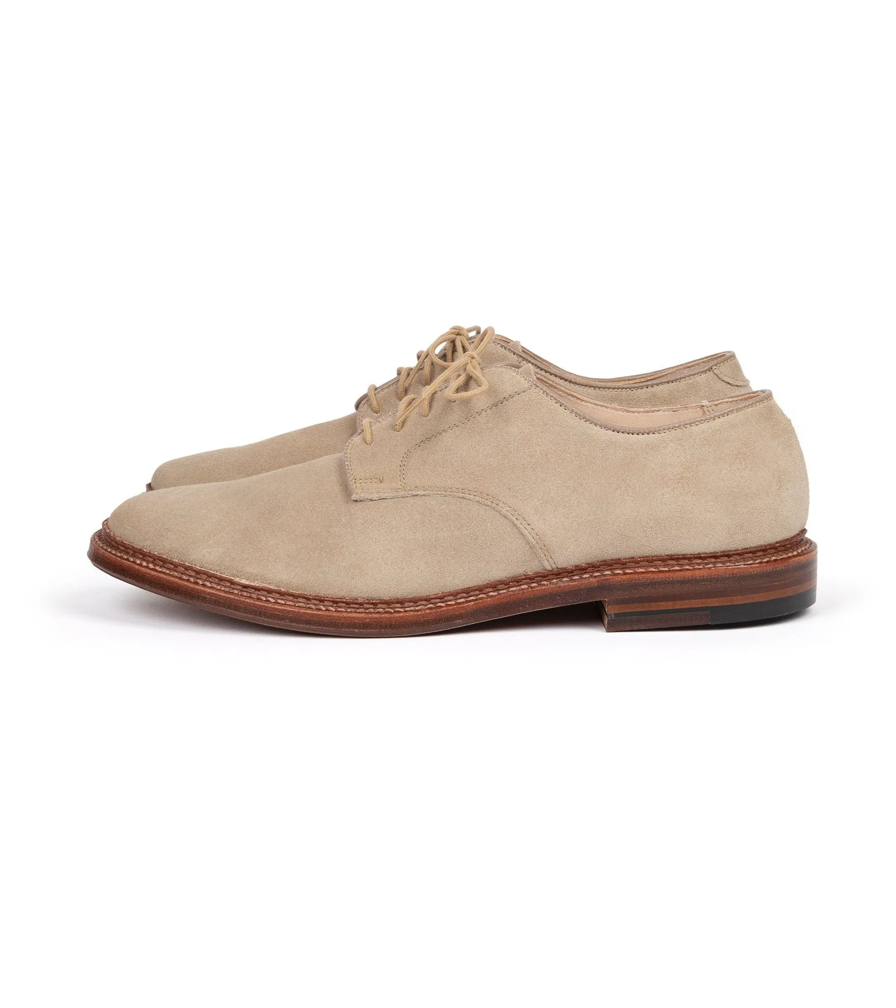 Alden Unlined Suede Plain Toe Blucher Shoe: Milkshake 29333F