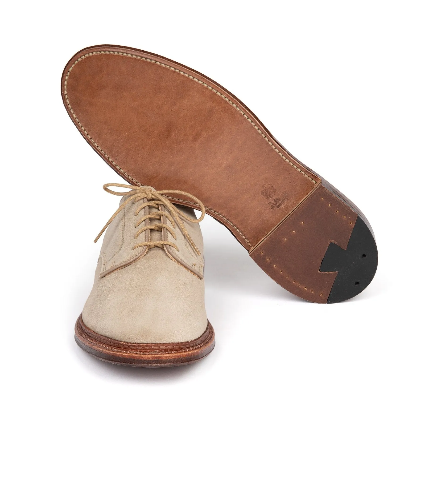 Alden Unlined Suede Plain Toe Blucher Shoe: Milkshake 29333F