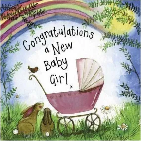 Alex Clark Sunshine Pink Pram Baby Card