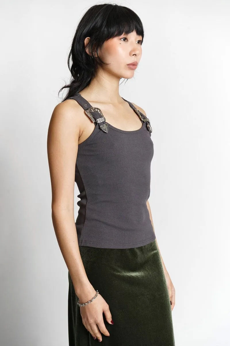 Arques Western Buckle Tank - Charcoal Ochre