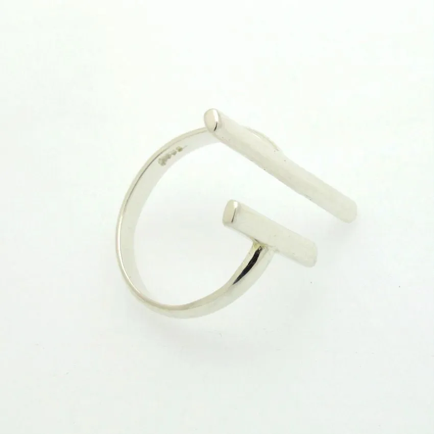 Asymmetrical Silver Bar Ring