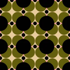 Atomic Flower Khaki Wallpaper - Sample