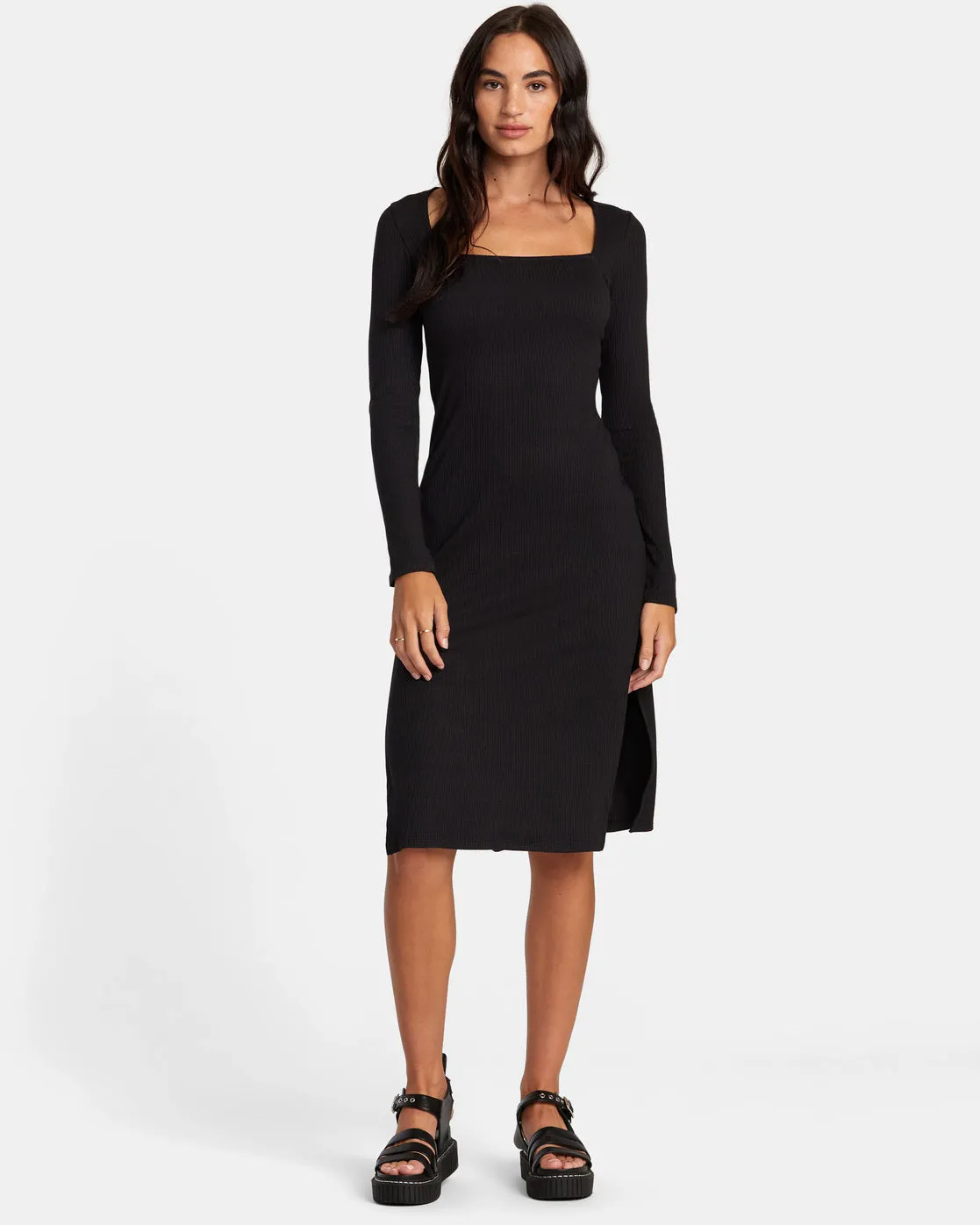 Avenue Rib Knit Dress - RVCA Black