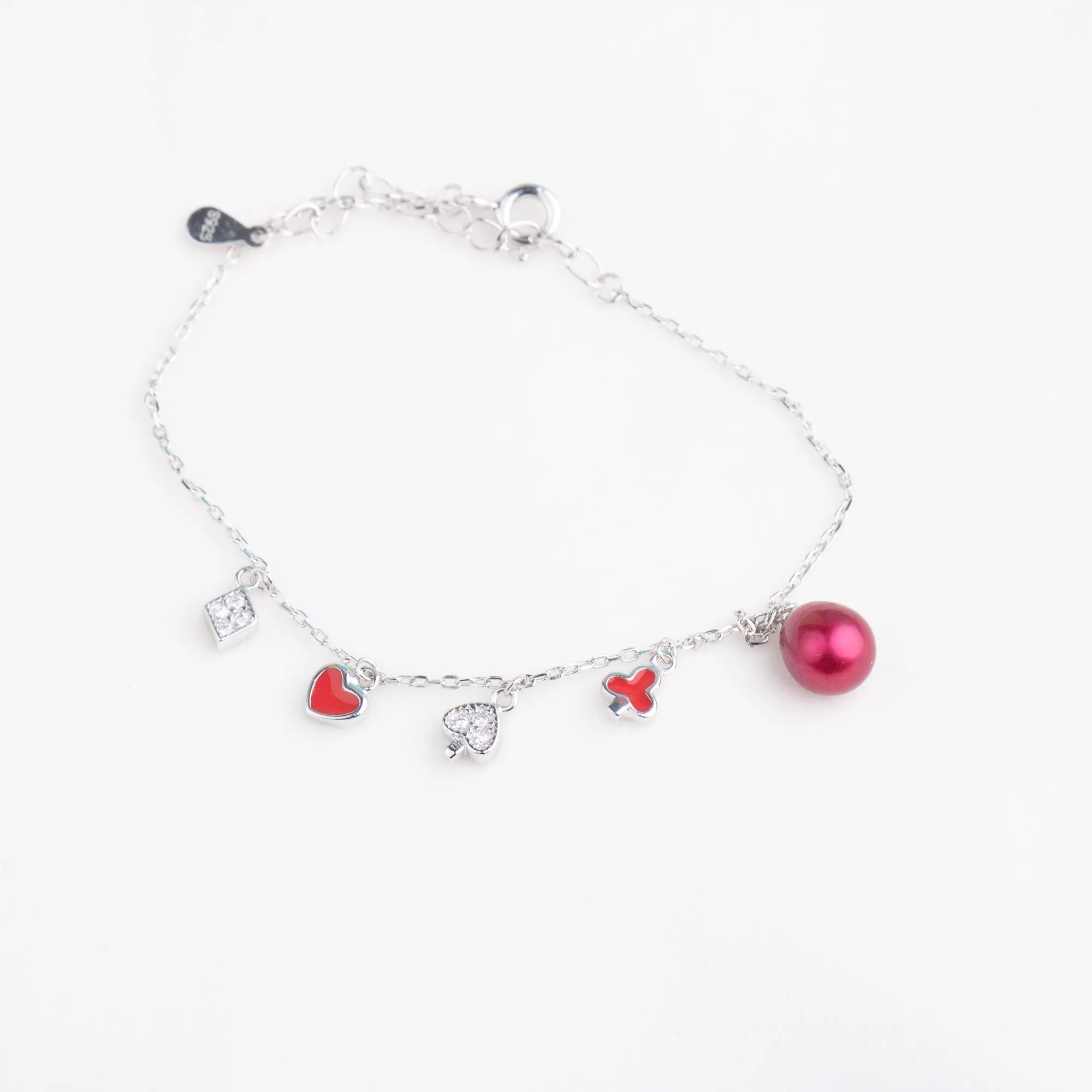 b01133  DIY 7-8mm Natural Freshwater pearl bracelet accessory 925 sterling silver adjustable chain bracelet for women