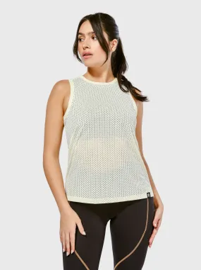 BARRY'S VINTAGE WHITE MESH MUSCLE TANK