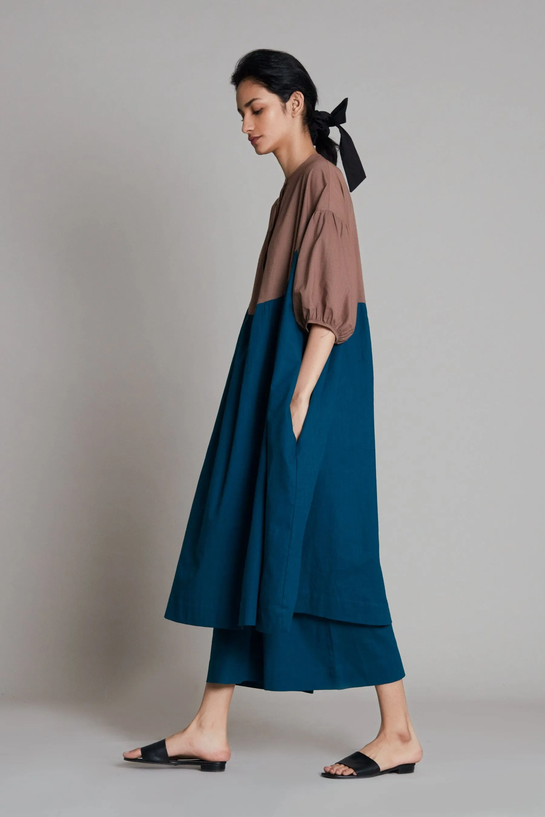 Beige & Teal Blue CB Acra Dress