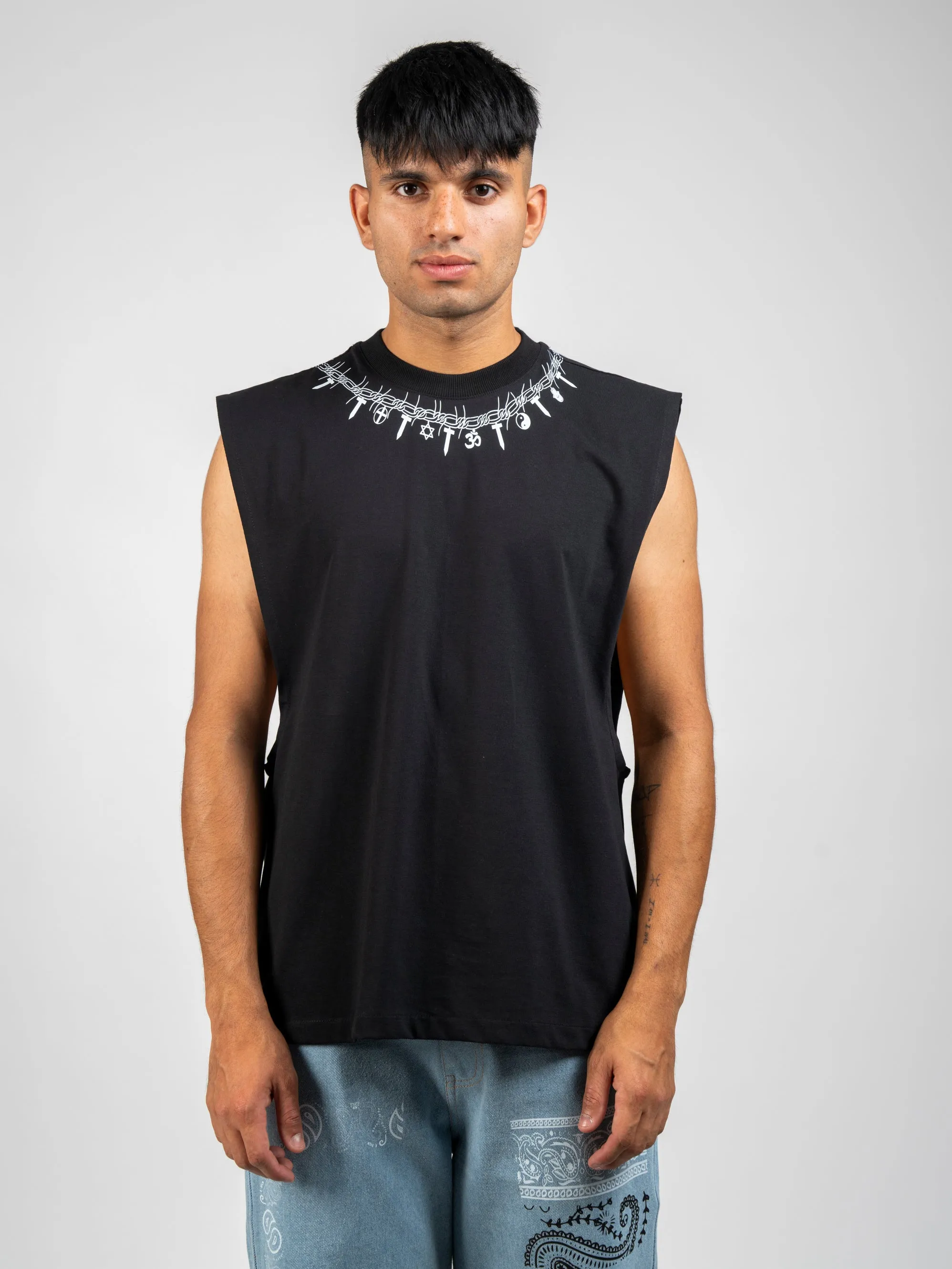 Black Religious Necklace Vest