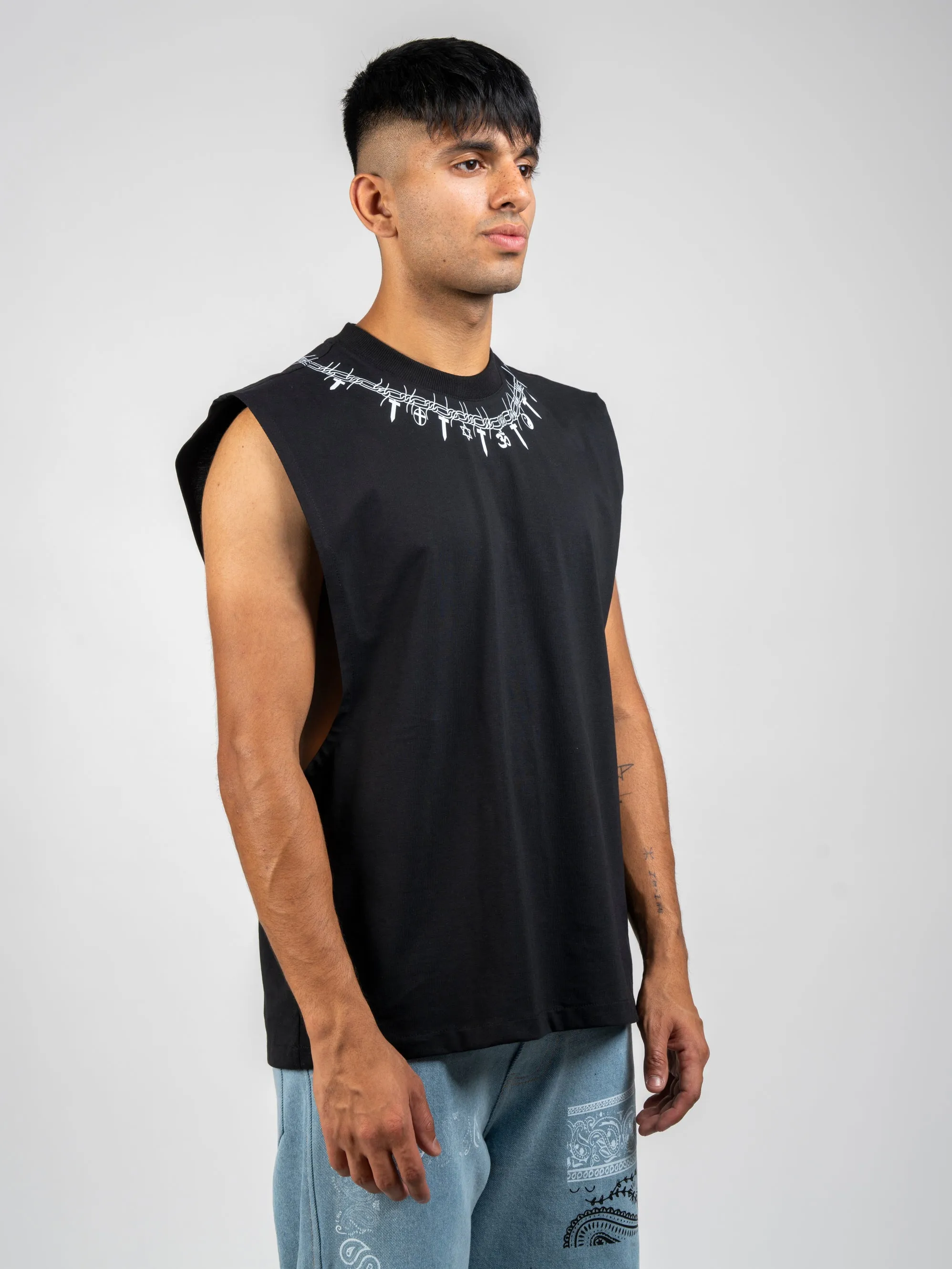 Black Religious Necklace Vest