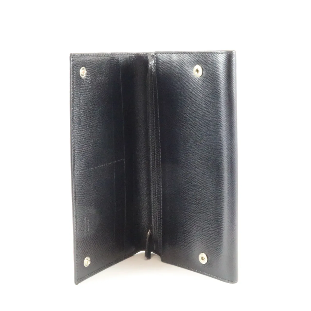 Black Saffiano Flap Wallet