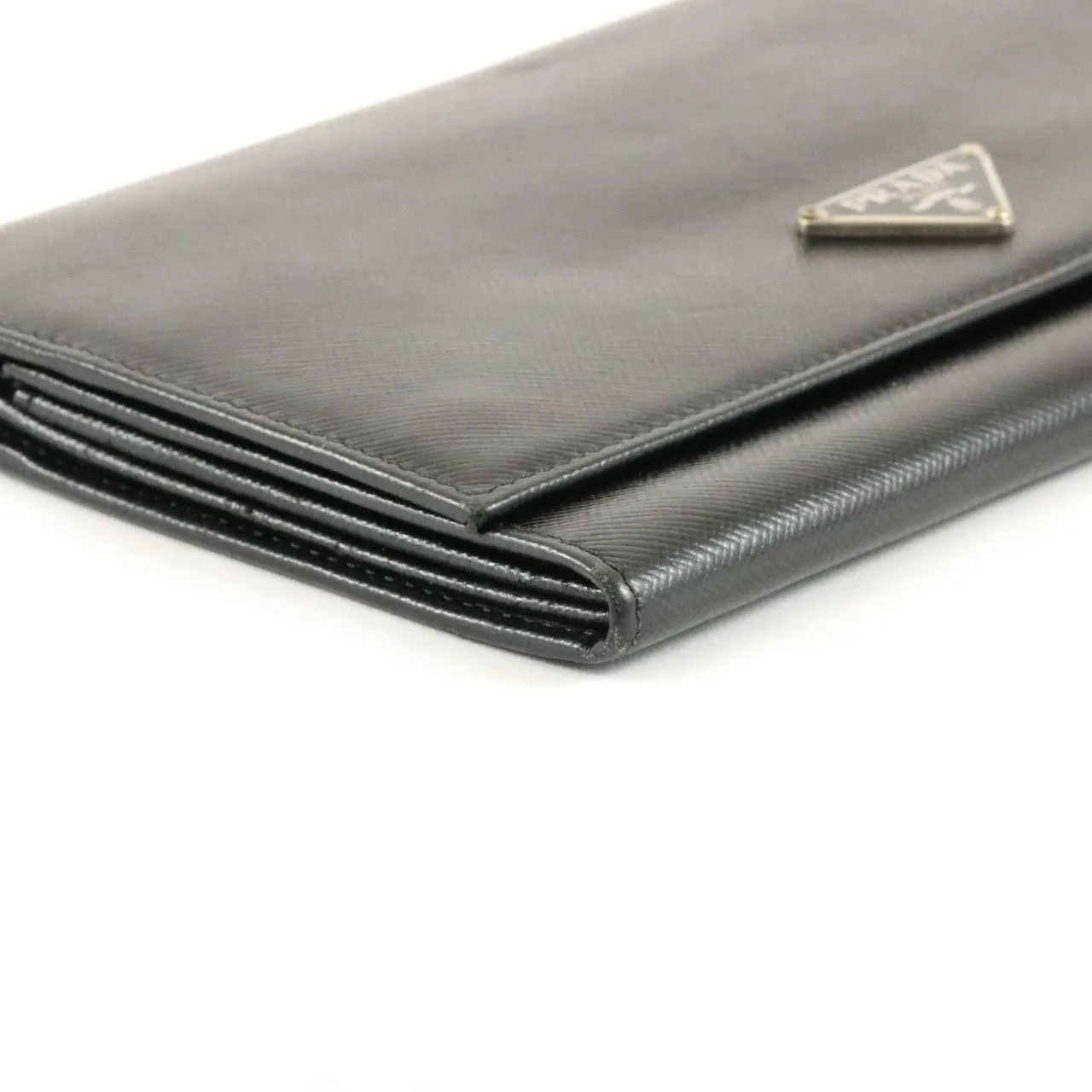 Black Saffiano Flap Wallet