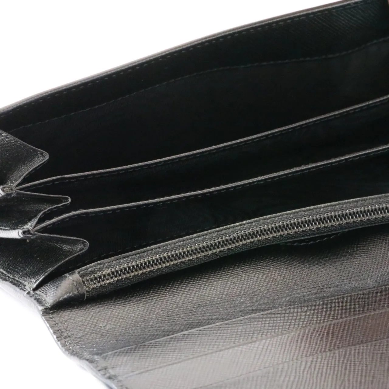 Black Saffiano Flap Wallet