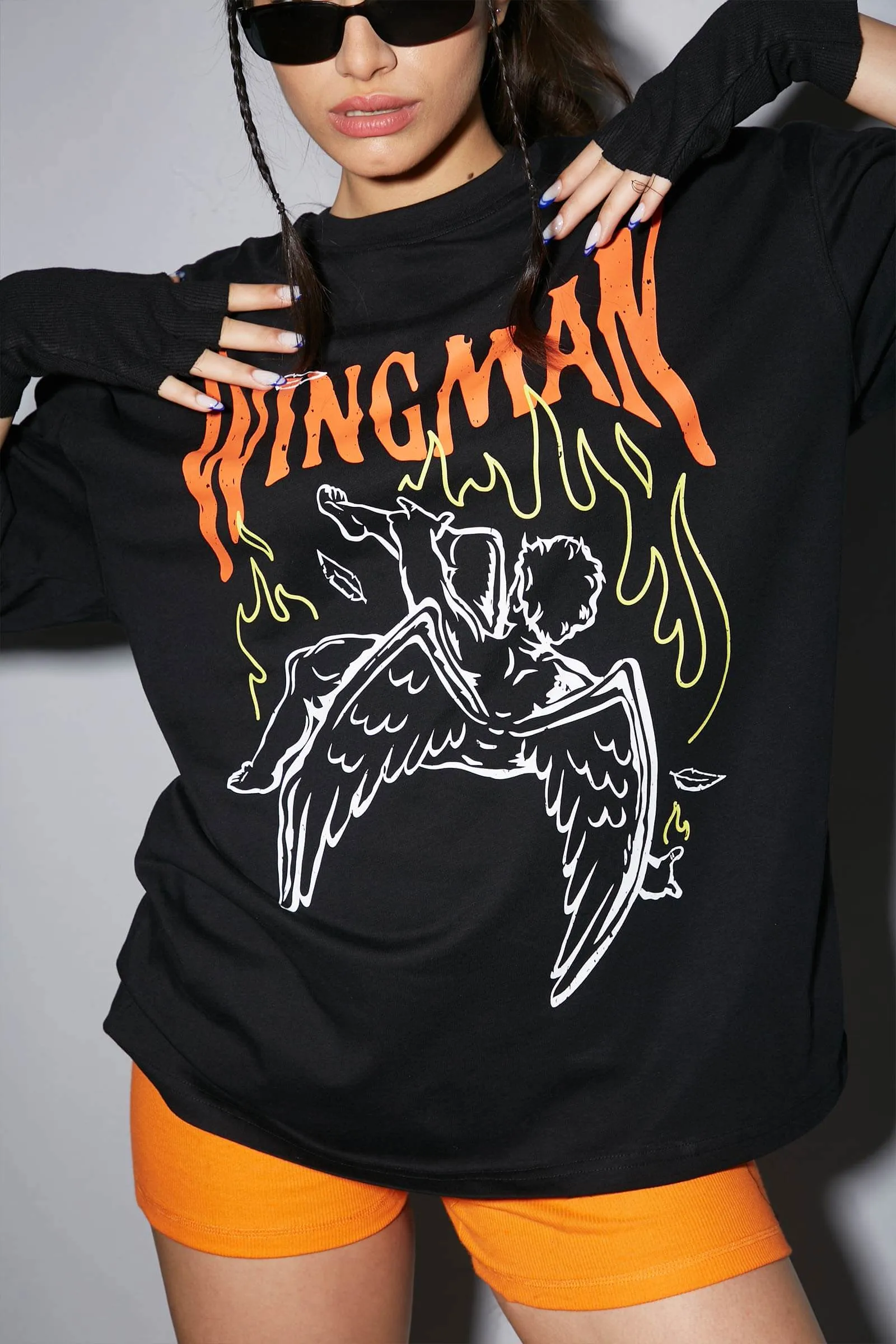 Black Wingman Oversized T-Shirt