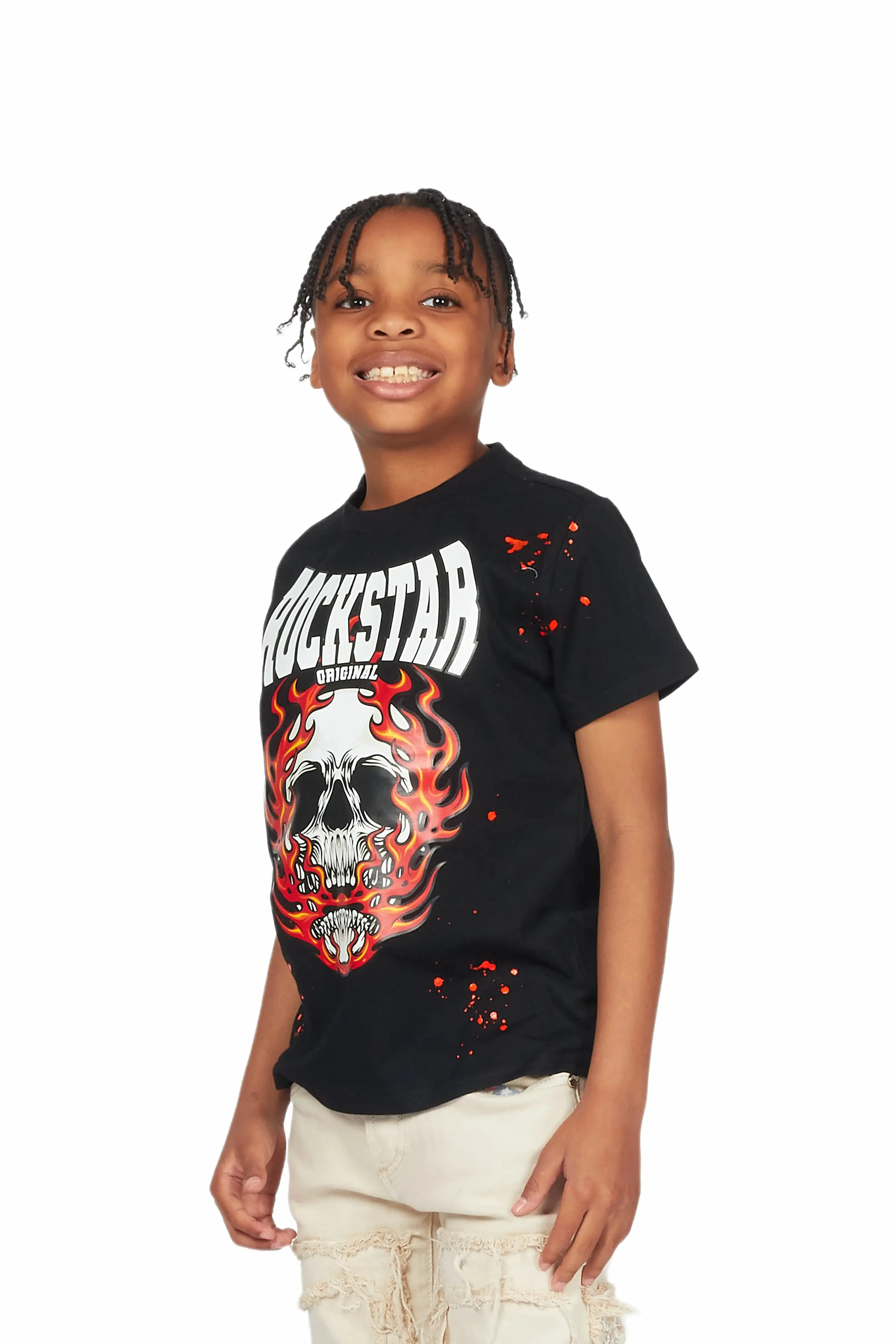 Boys Mateo Black Graphic T-Shirt