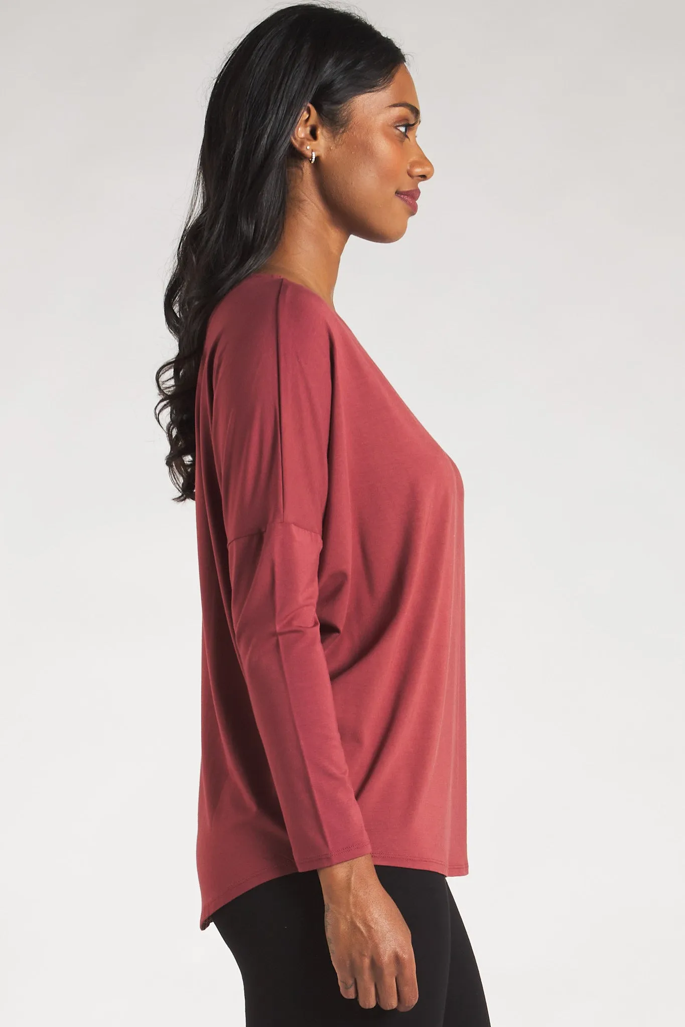 Bridget Dolman Bamboo Top - Rosewood