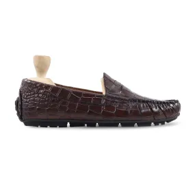 Brinlee - Men's Dark Brown Calf Leather Driver Shoe