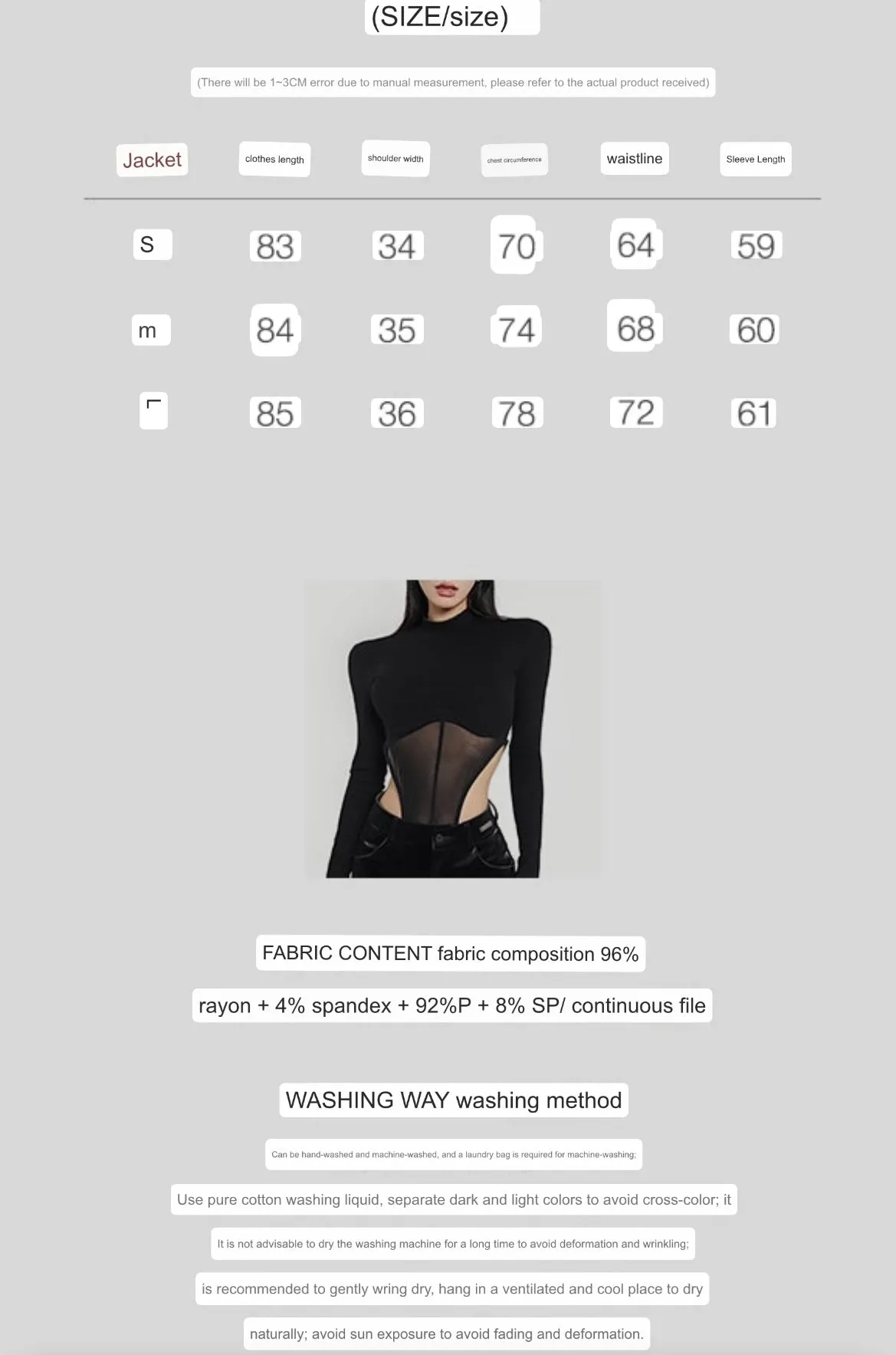 Camryn Solid Color Black Mesh Patchwork Long Sleeve Bodysuit Top