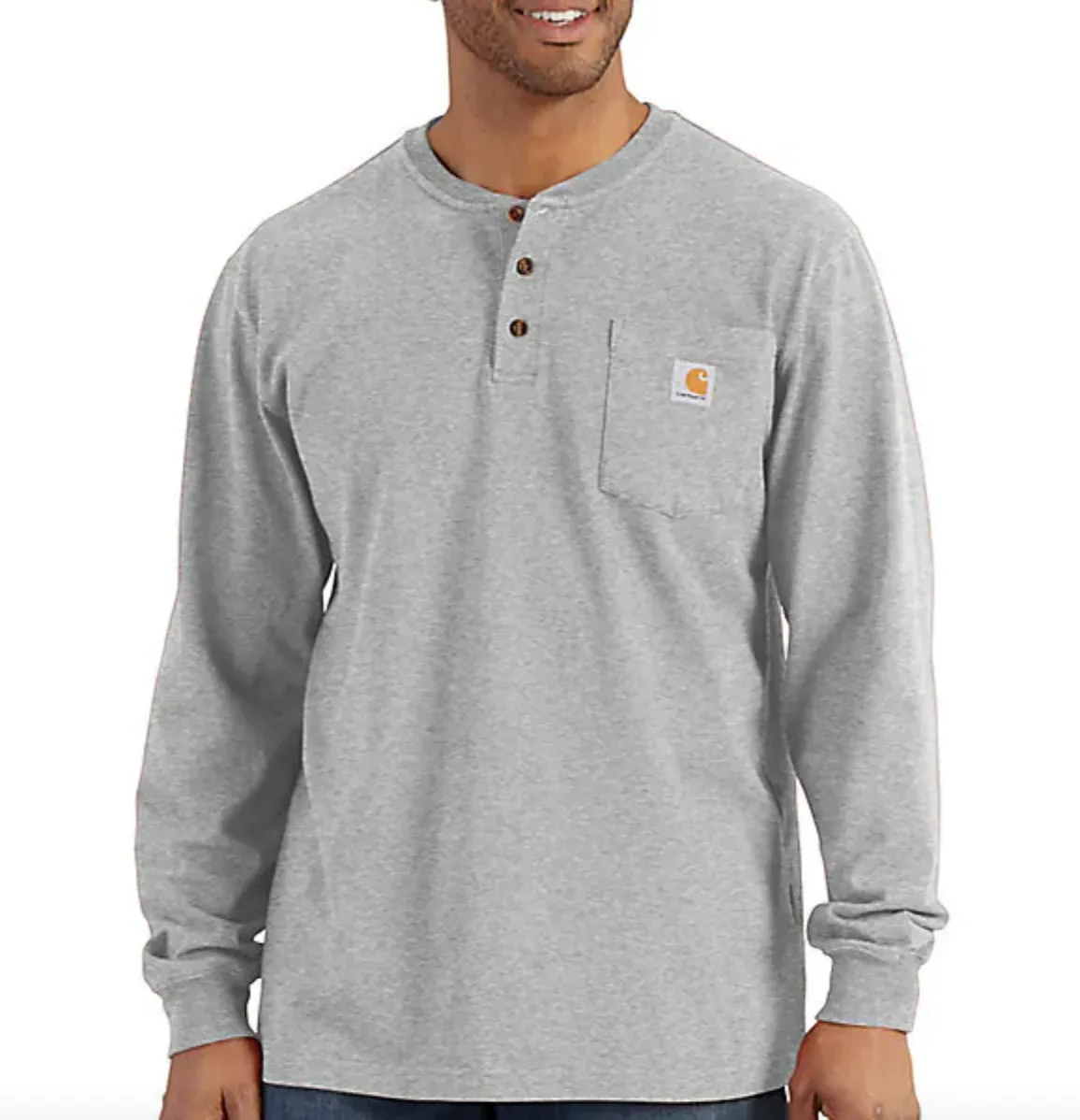 Carhartt K128 Big & Tall Long Sleeve Pocket Henley T-Shirt