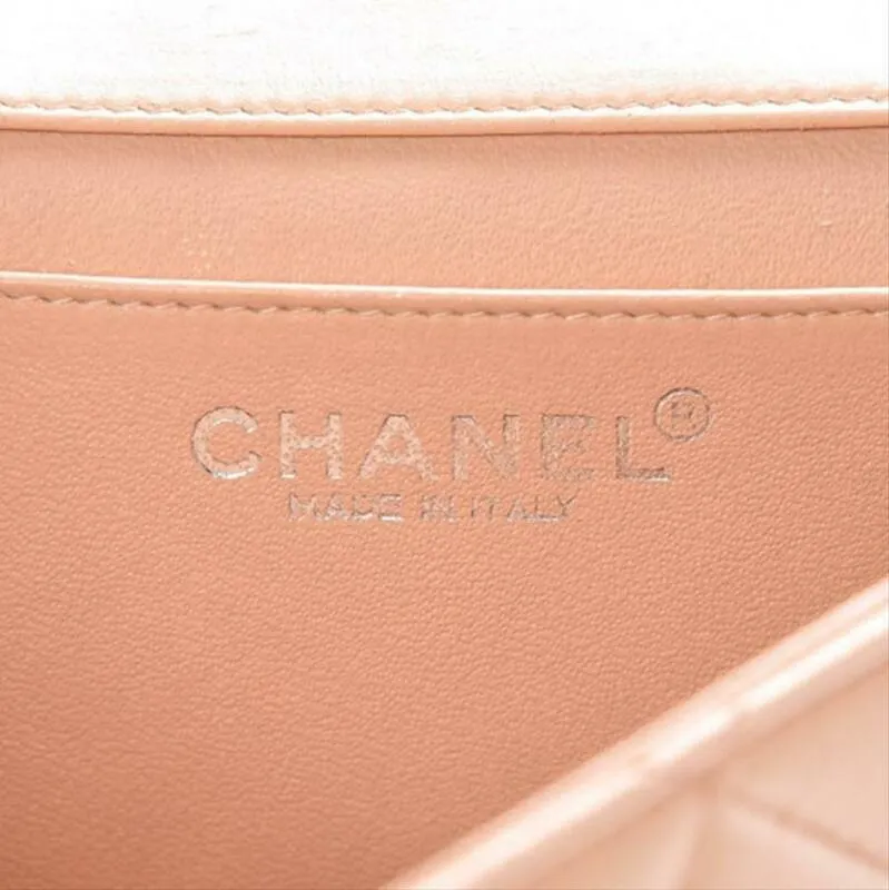 Chanel Classic Quilted Mini Rectangular Flap Beige Lambskin Leather Cross Body