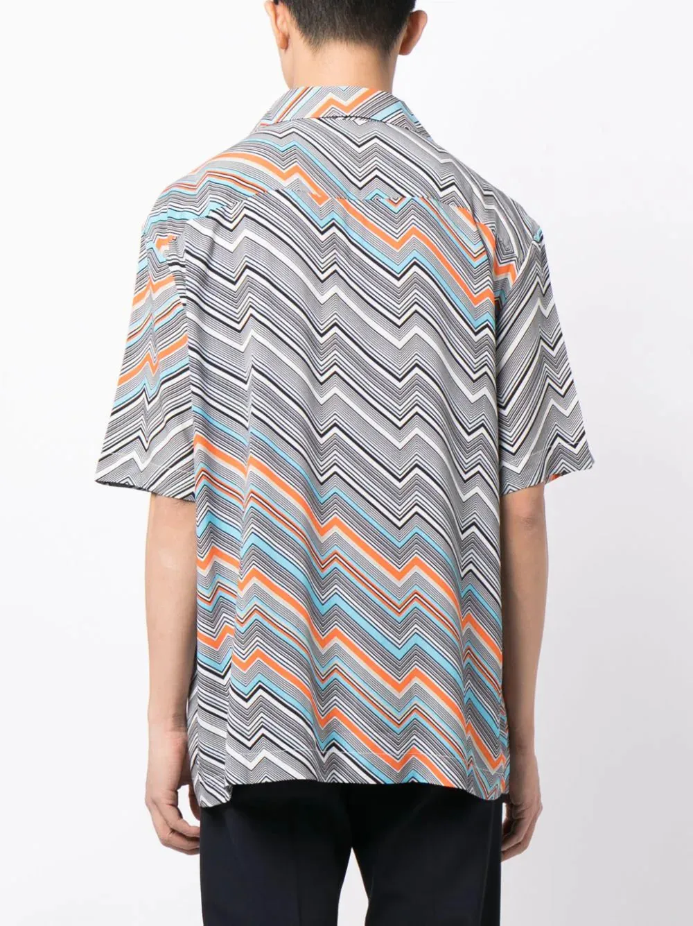 Chevron-Print Camp-Collar Shirt