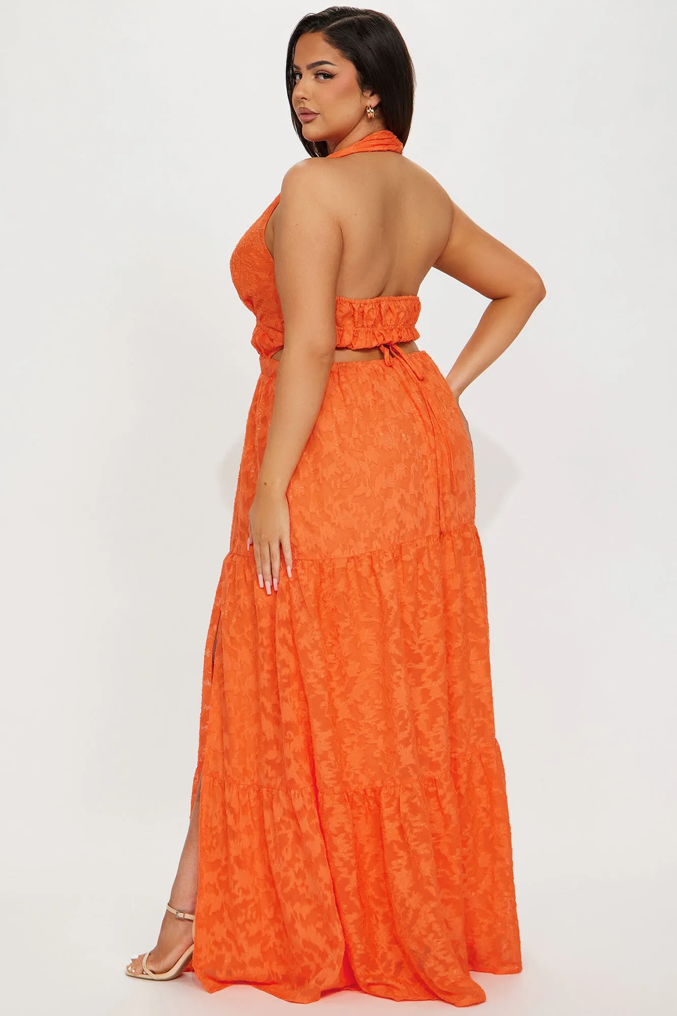 Come With Me Chiffon Maxi Dress - Orange