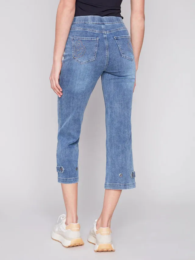 CROPPED JEAN WITH TAB DETAIL