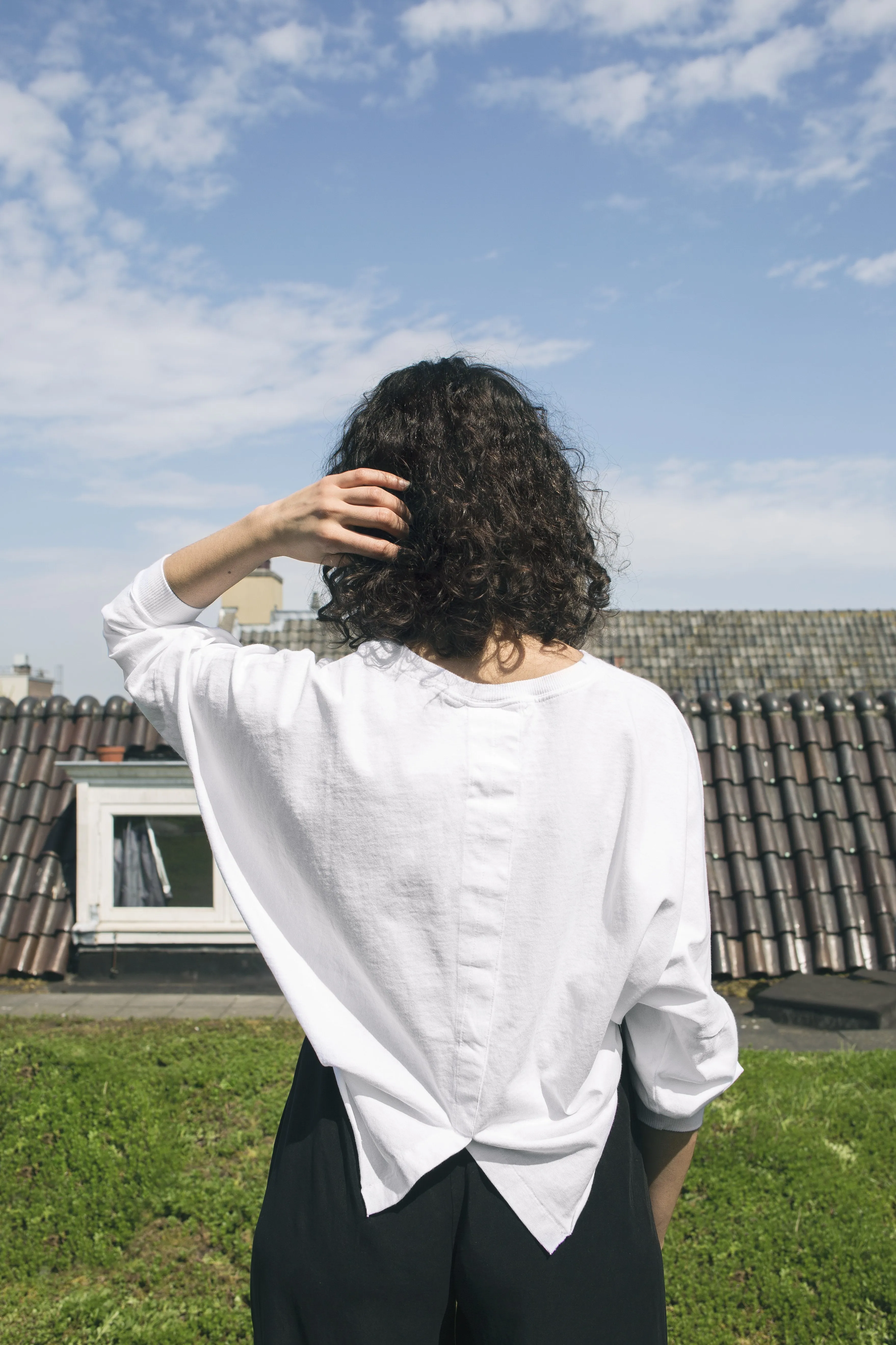 cross back sweater white <br> by Friday's Project