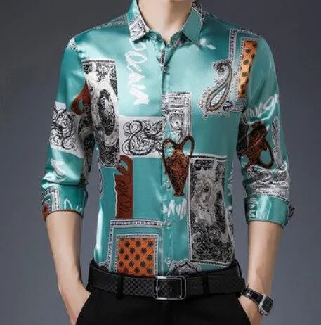 Curtis Vintage Silk Shirt For Men