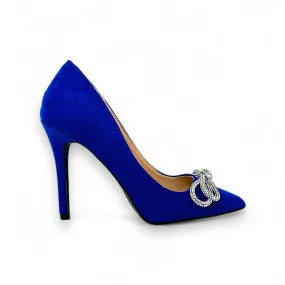 Destiny glitter bow high heels, Royal blue