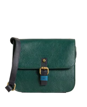 Eve Buckle Leather Satchel - Dark Green