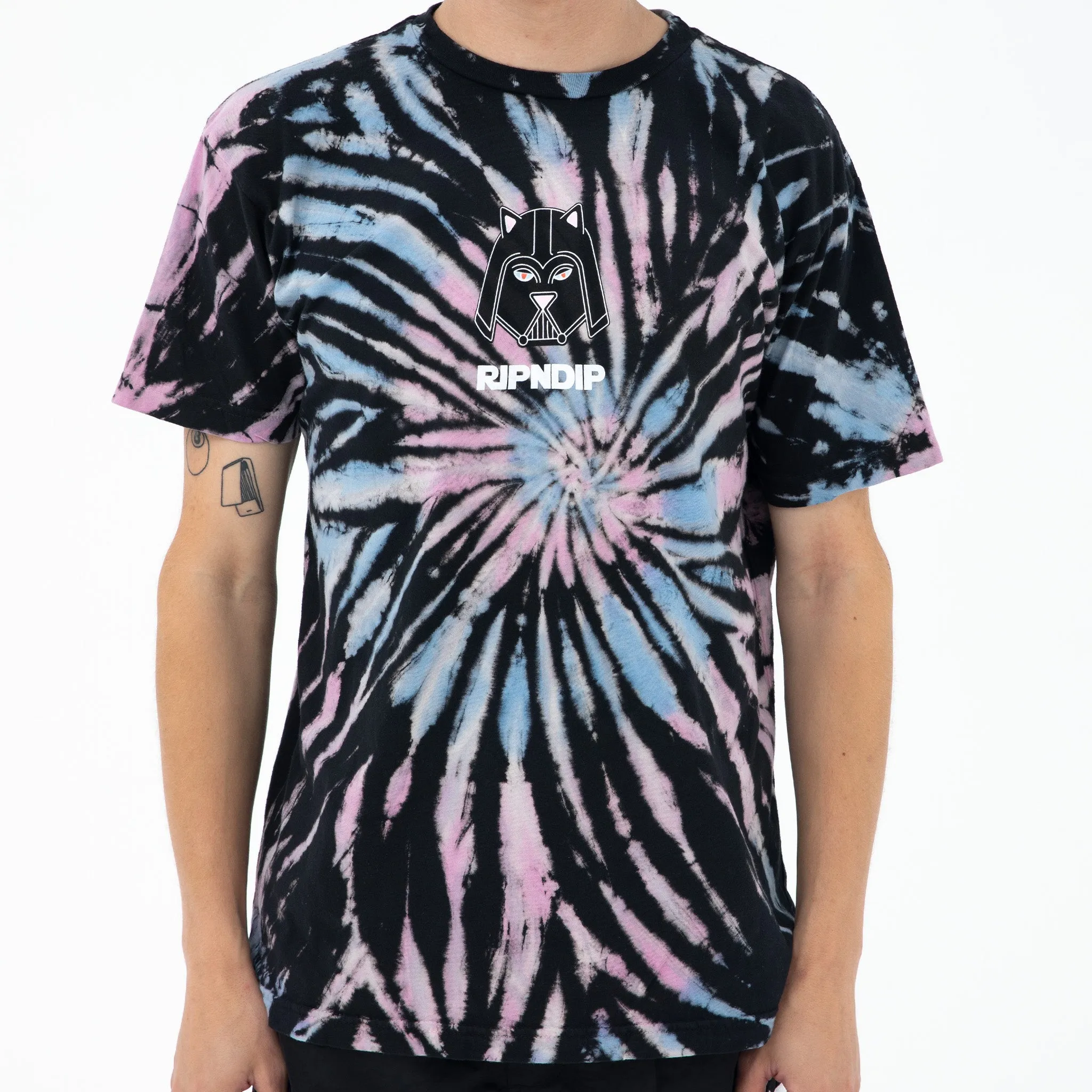 Far Far Away Tee (Black/Pink/Blue Spiral Dye)