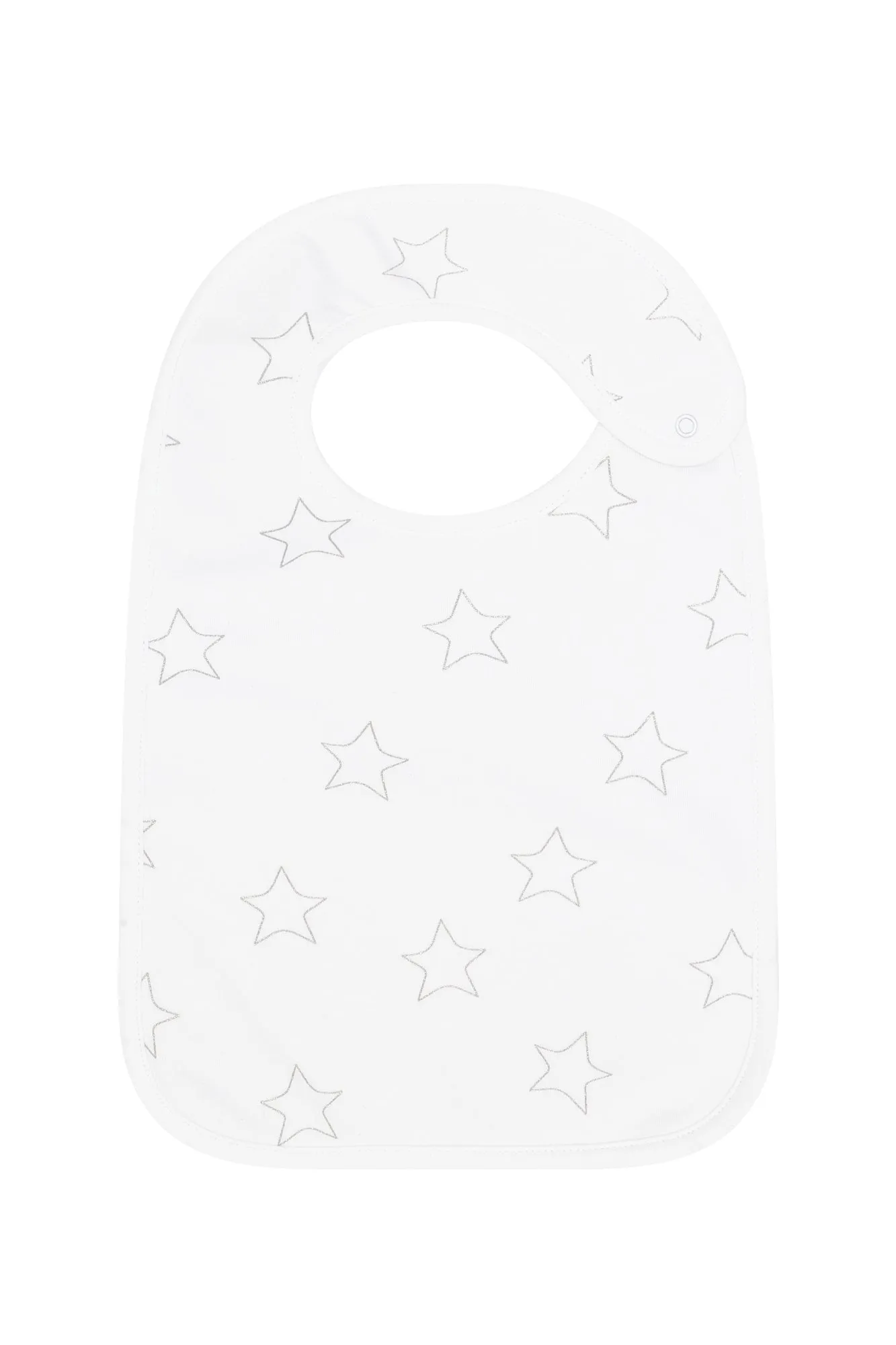 Grey Stars Print Feeding Bib