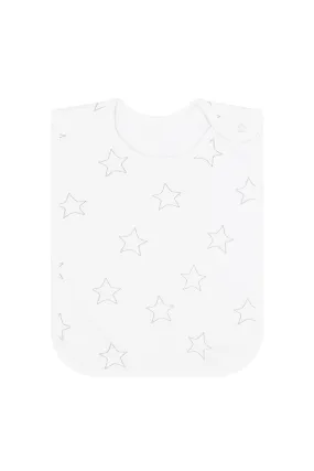 Grey Stars Print Feeding Bib