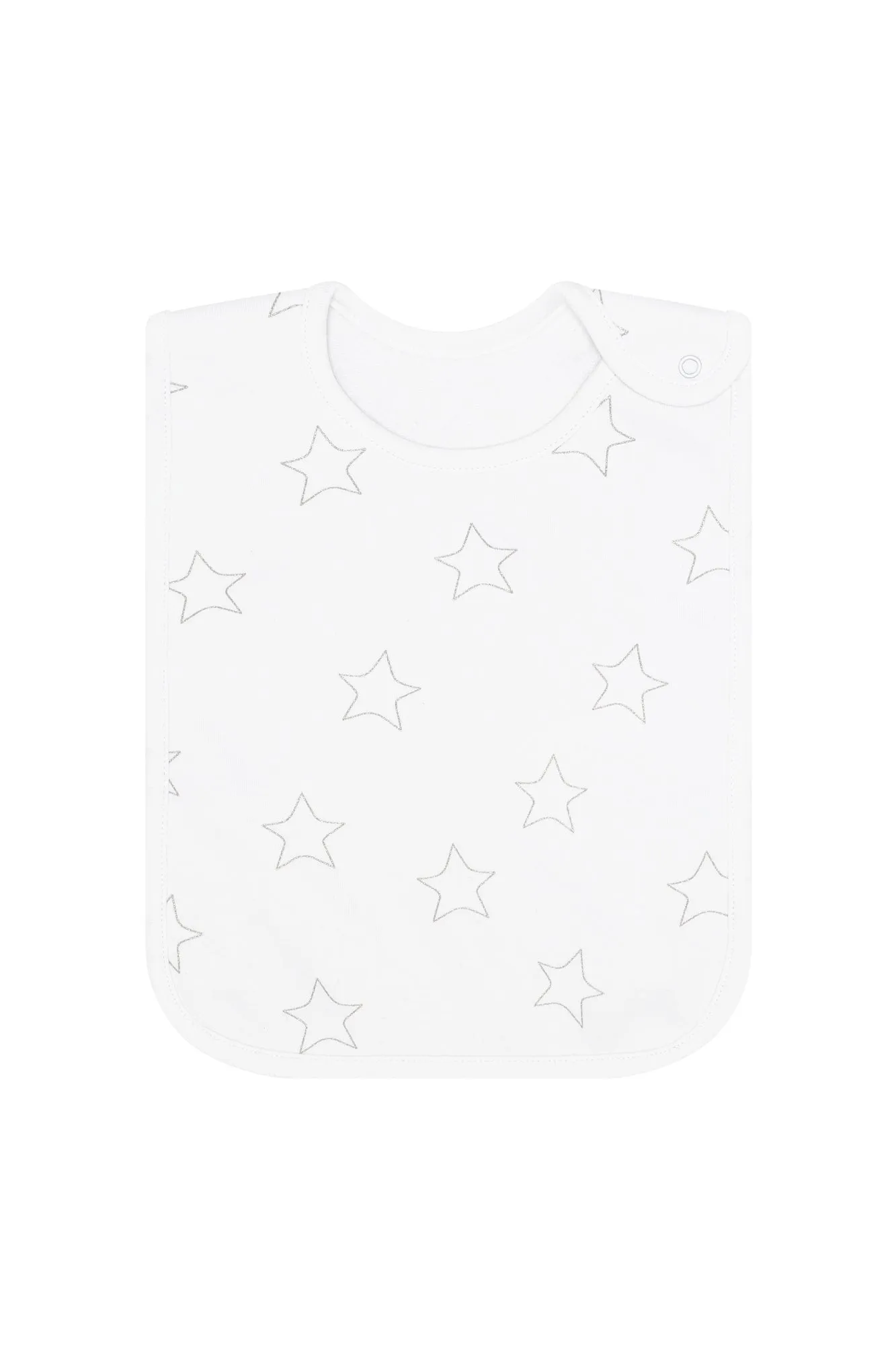 Grey Stars Print Feeding Bib