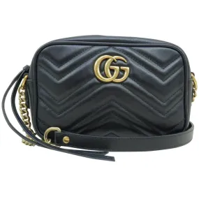 Gucci Marmont Mini Black Matelasse Calfskin Shoulder Bag