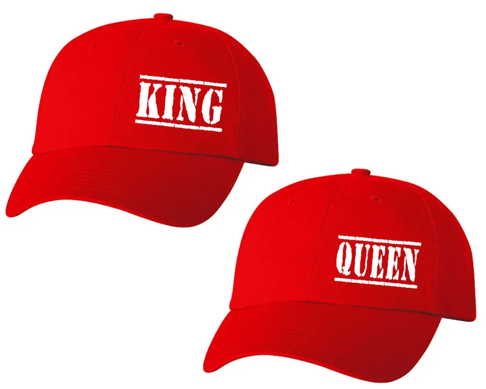 King Queen Couple Matching Baseball Caps, Matching Caps