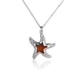 Koa Wood Hau'oli Starfish Pendant