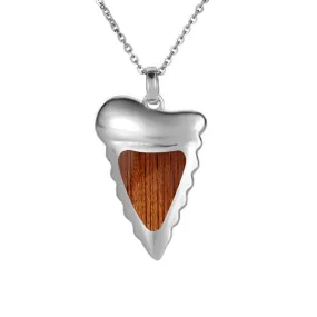 Koa Wood Mighty Mano Tooth Pendant